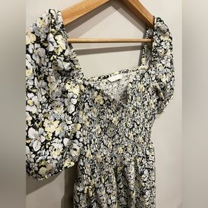 Puff Sleeve Floral Mini Dress